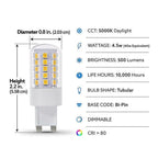 Feit - BPG40/850/LED - T4 G9 LED Bulb Daylight 40 Watt Equivalence 1 Pack