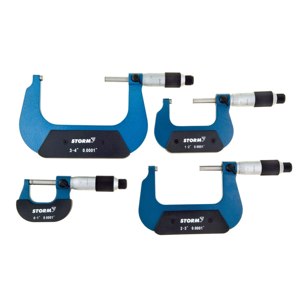 Central Tools 3M114 Conventional Micrometer 4pc Set, 0-4, .0001 Graduations
