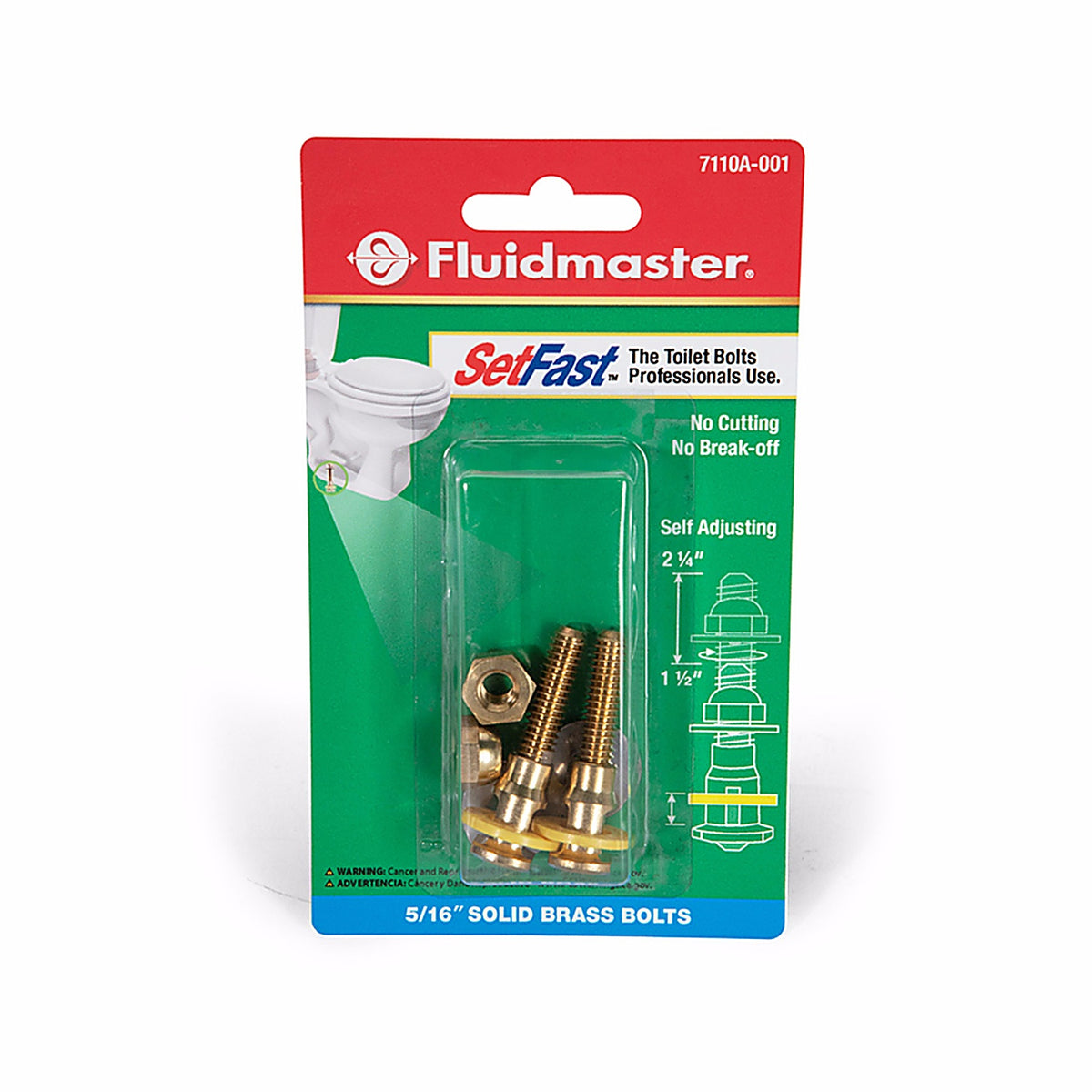 Fluidmaster - 7110A-003-P5 - Setfast Toilet Bolts Set Brass