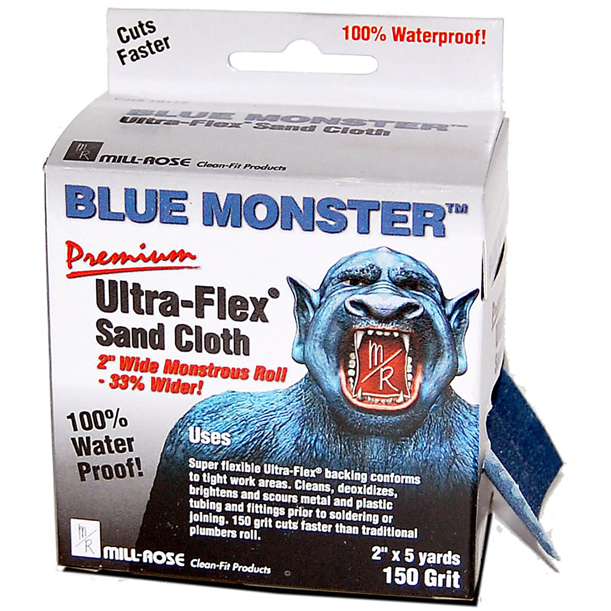 Blue Monster 70172 Ultra-Flex 5 yd. L x 2 in. W 150 Grit Aluminum Oxide Sanding Cloth 1/Pack