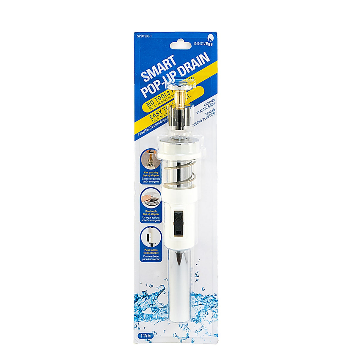 Innovegg - SPD1986 - 1-1/4 In. D Chrome Abs Pop-Up Drain