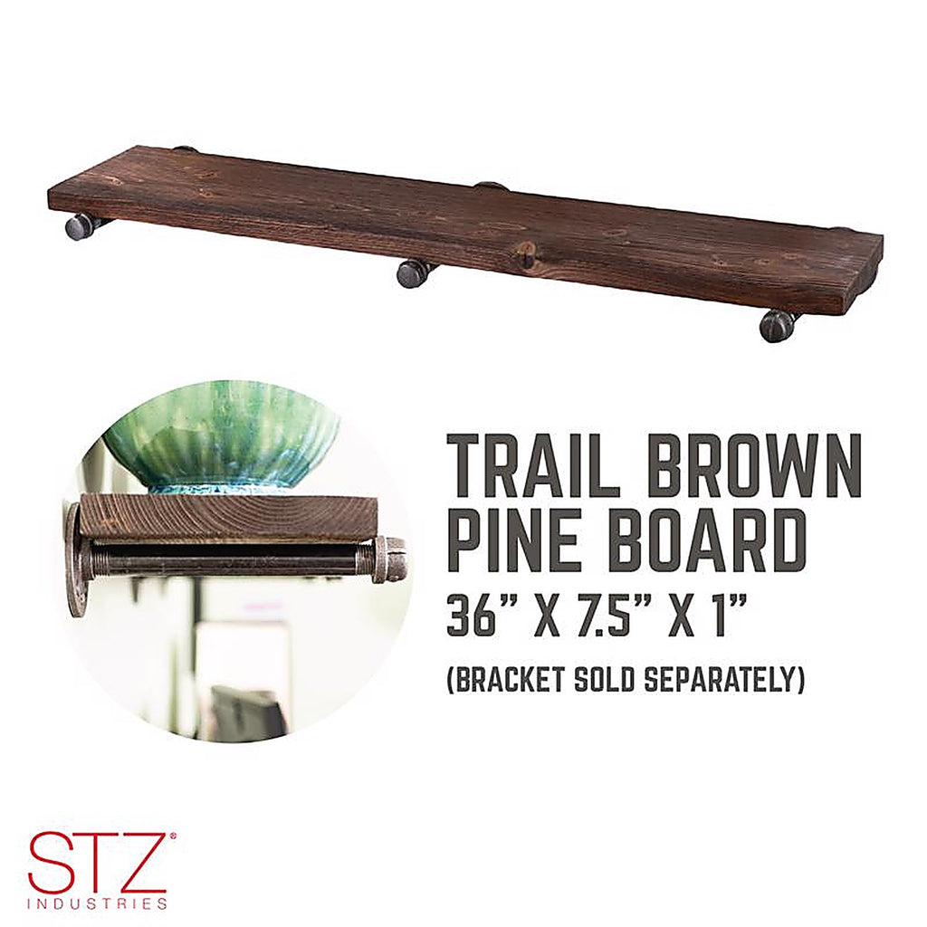 STZ Industries - 361 WOOD36-TB - 7/8 H X 7-1/4 in. W X 36 in. L Brown Shelf Trail 1 pk