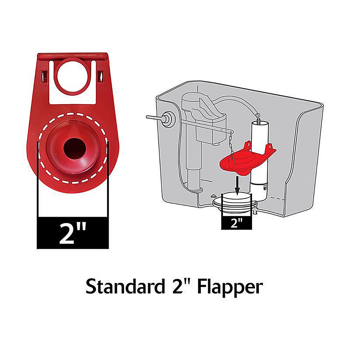 Korky 2000BP Classic Plus Toilet Flapper Red Rubber