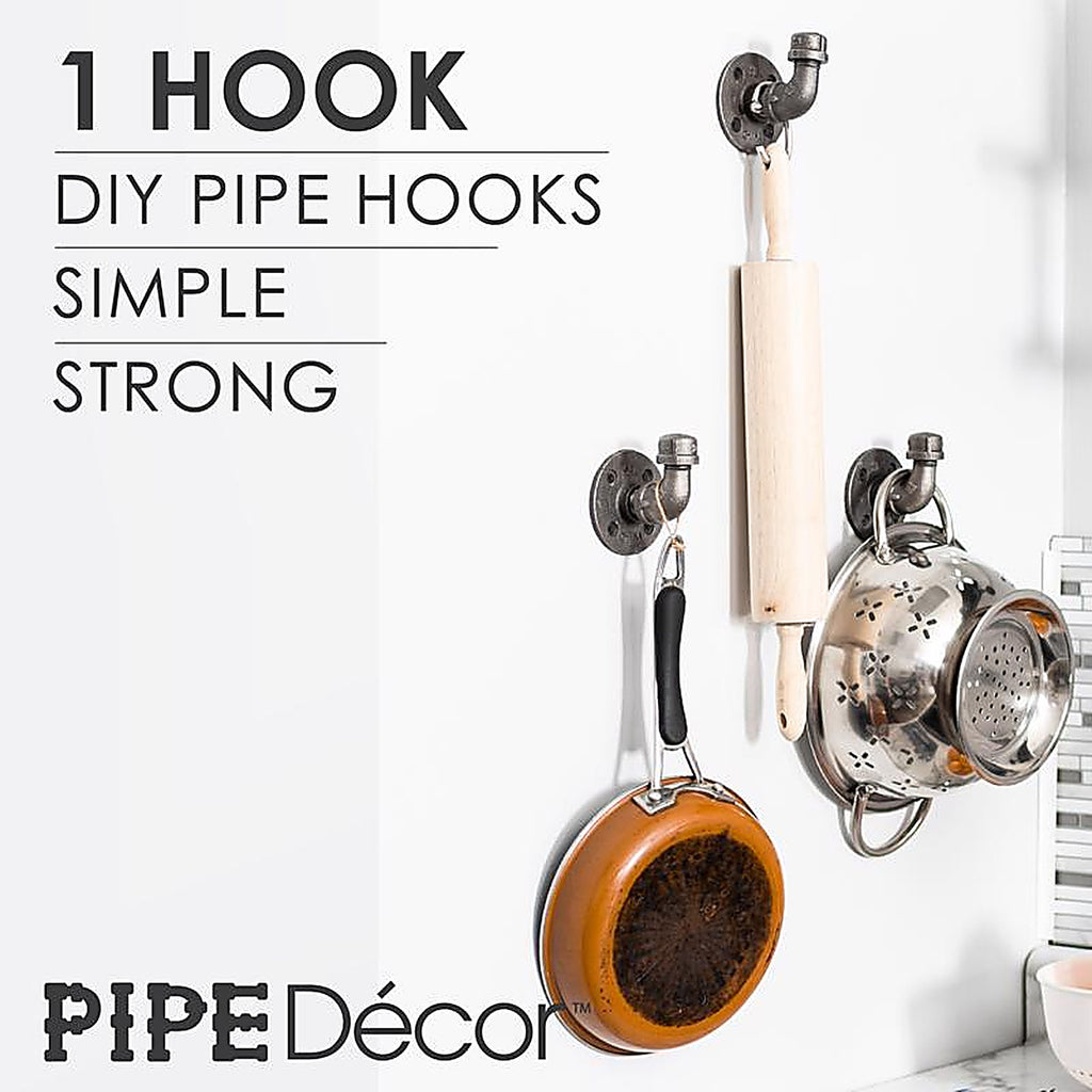 STZ Industries 36638SGLHOOK 3/8 in. FIP each T X 3/8 in. D FIP Black Malleable Iron 3 in. L Pipe Hook