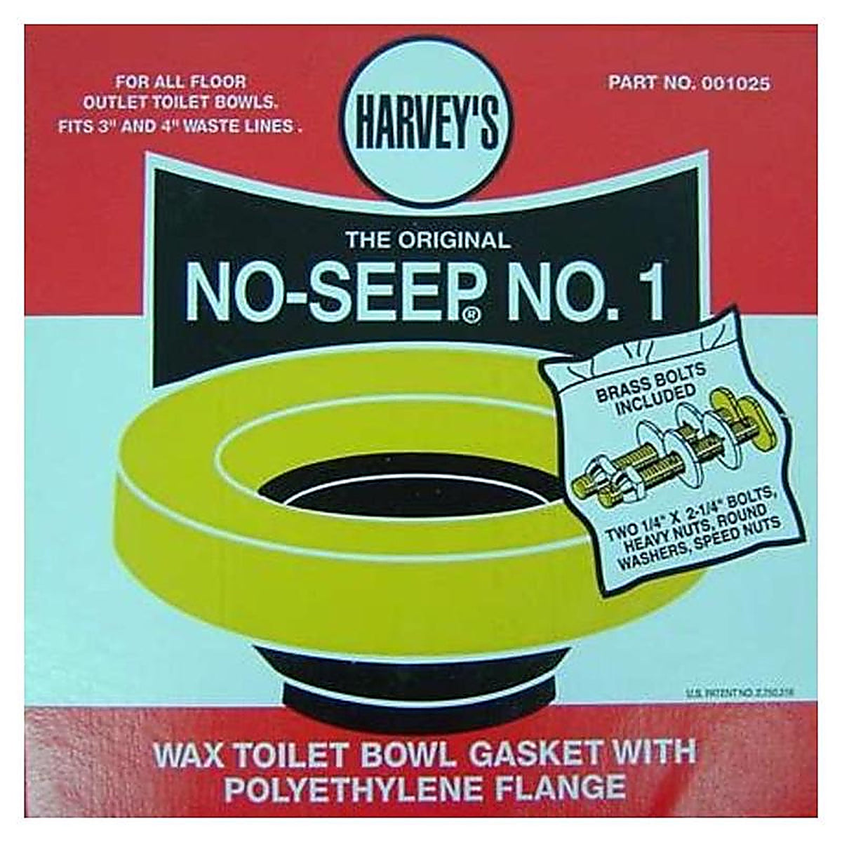 Harveys - 1025 - No-Seep No. 1 Wax Ring Kit Multicolored Polyethylene/Wax