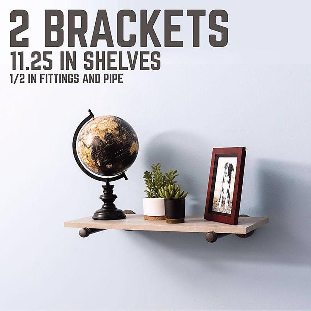 STZ Industries 366128LGBRKT-2 Black Steel Shelf Bracket 8 in. L