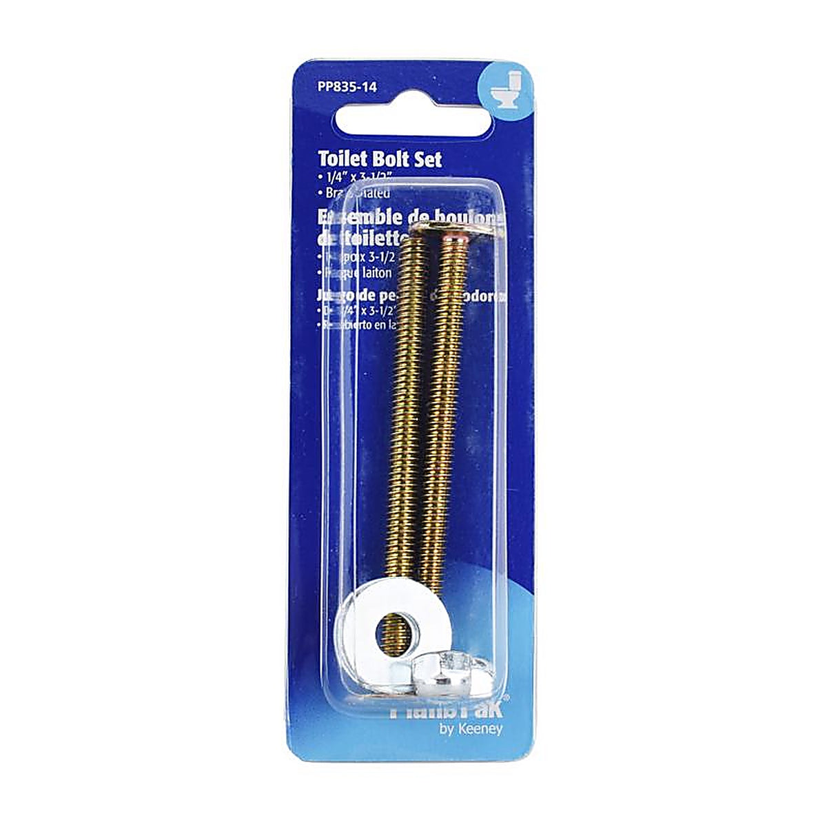 Plumb Pak PP835-14 Toilet Bolt Set Brass