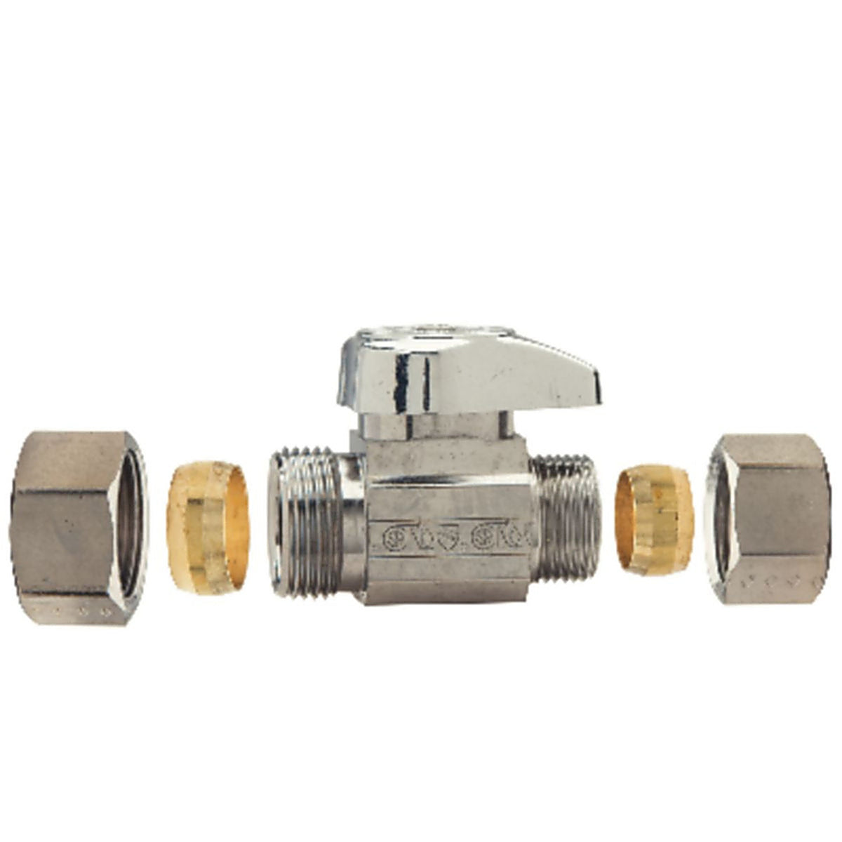 Brasscraft G2CR34XCD 1/4 in. Compression x 1/2 in. Compression Brass Shut-Off Valve