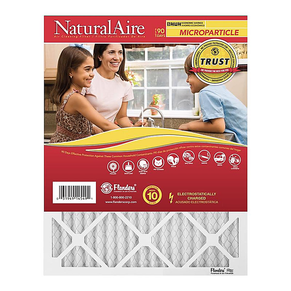 NaturalAire 85256.012025 20 in. W X 25 in. H X 1 in. D Synthetic 10 MERV Pleated Microparticle Air Filter 1 pk