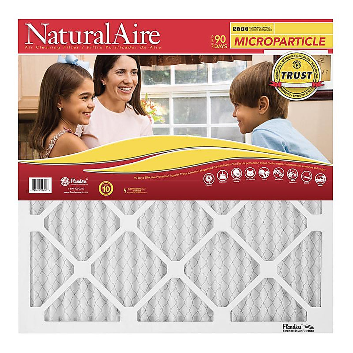 NaturalAire 85256.012424 24 in. W X 24 in. H X 1 in. D Synthetic 10 MERV Pleated Microparticle Air Filter 1 pk