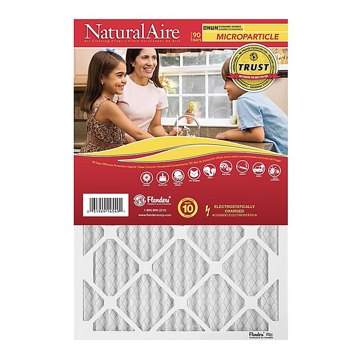 NaturalAire 85256.011824 18 in. W X 24 in. H X 1 in. D Synthetic 10 MERV Pleated Microparticle Air Filter 1 pk