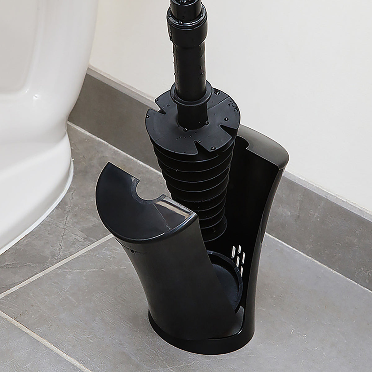 Toiletshroom - TOILSHB101 - Toilet Plunger with Holder 21 In. L X 3 In. D