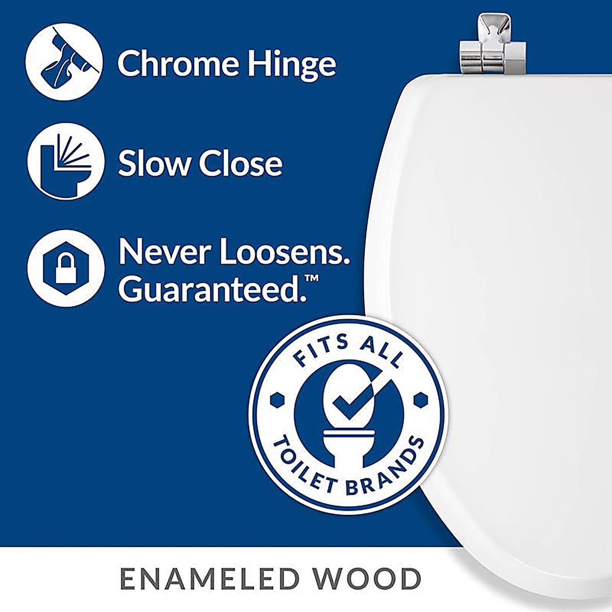 Bemis 126CHSL-000 Mayfair Slow Close Elongated White Molded Wood Toilet Seat