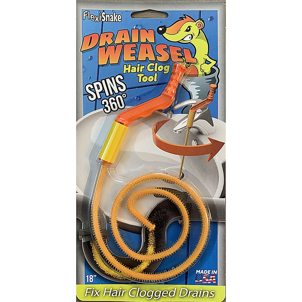 Flexisnake - DWMH-20-1024 - the Drain Weasel 1.5 Ft. L Hair Clog Tool
