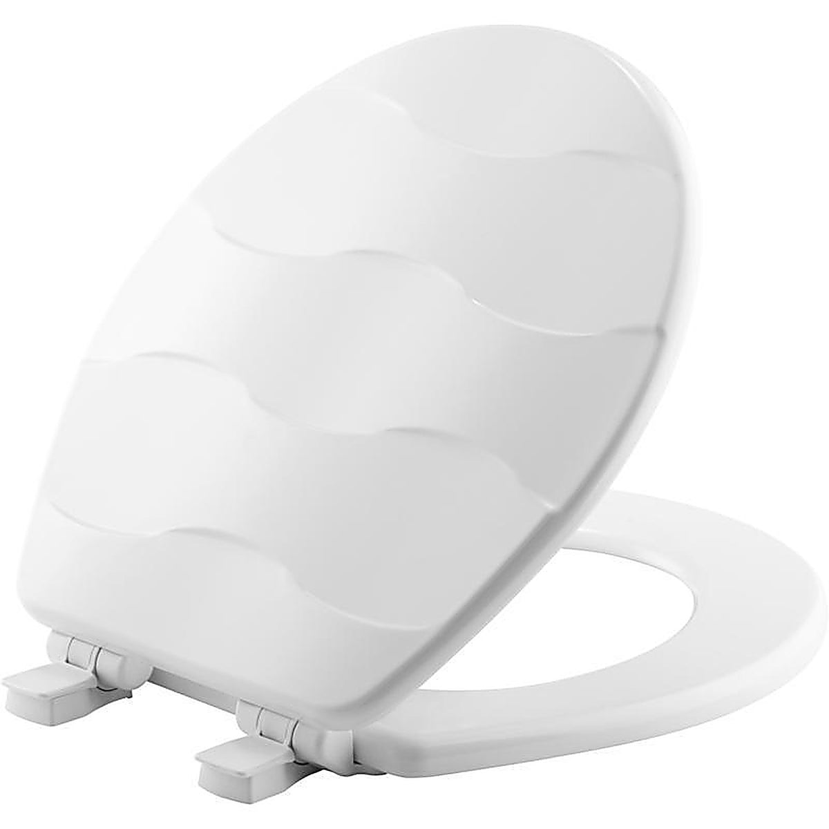 Bemis 33SLOW-000 Mayfair Basket Weave Slow Close Round White Enameled Wood Toilet Seat