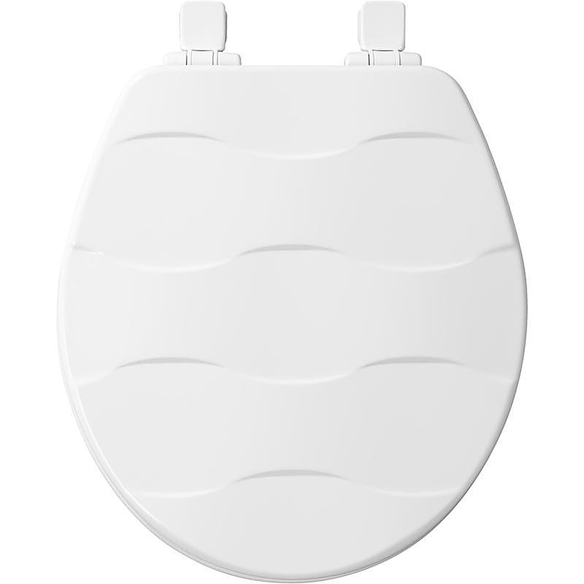 Bemis 33SLOW-000 Mayfair Basket Weave Slow Close Round White Enameled Wood Toilet Seat