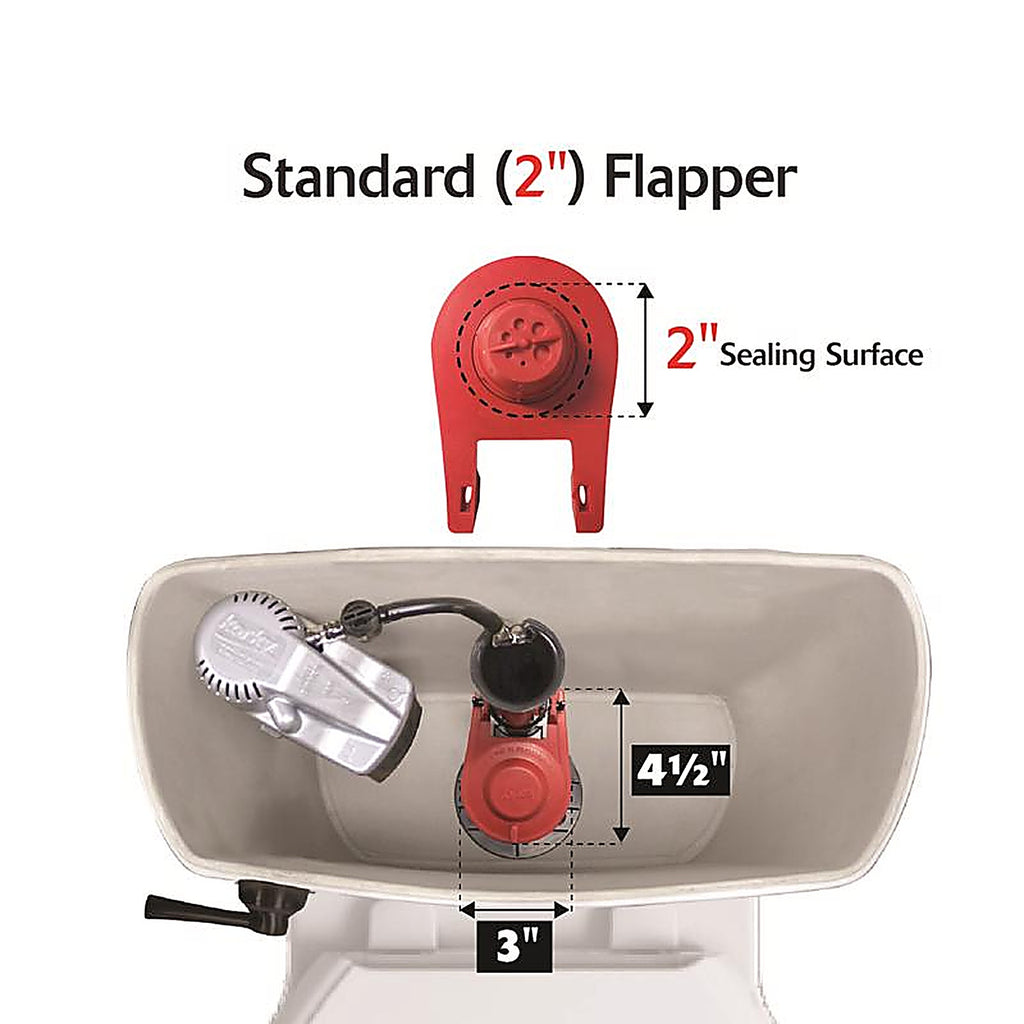 Korky 100TP Flapper and Chain Red Rubber For Universal