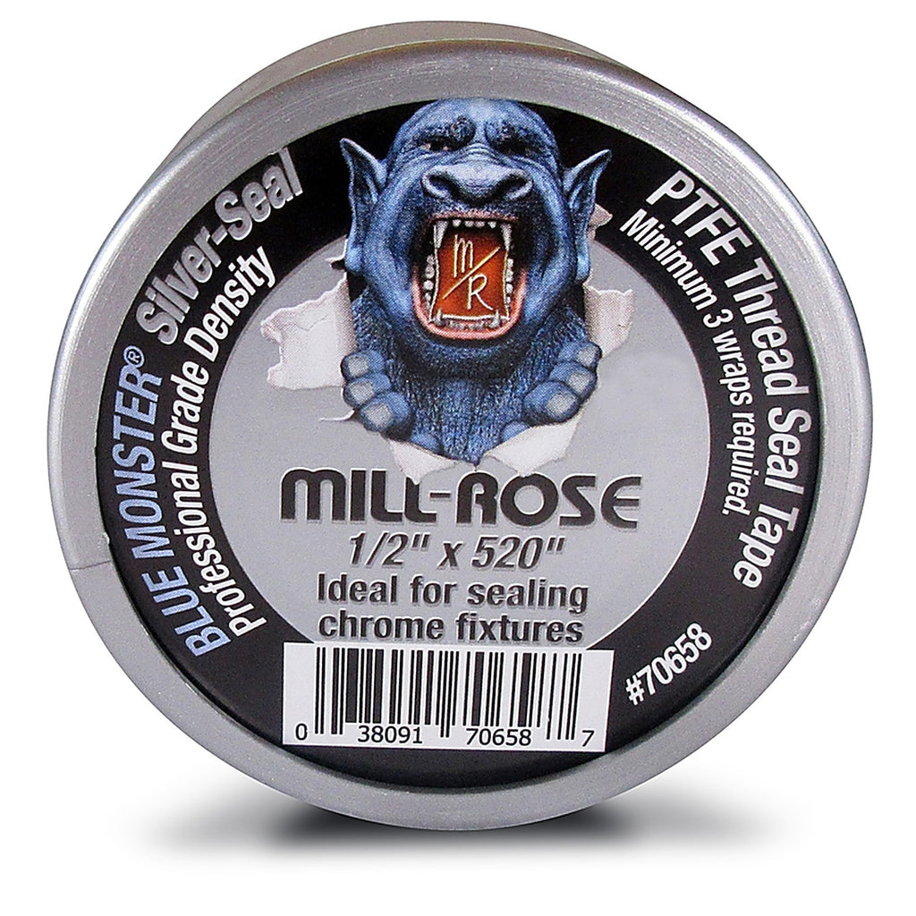 Blue Monster 70658 Silver 520 in. L x 1/2 in. W Thread Seal Tape