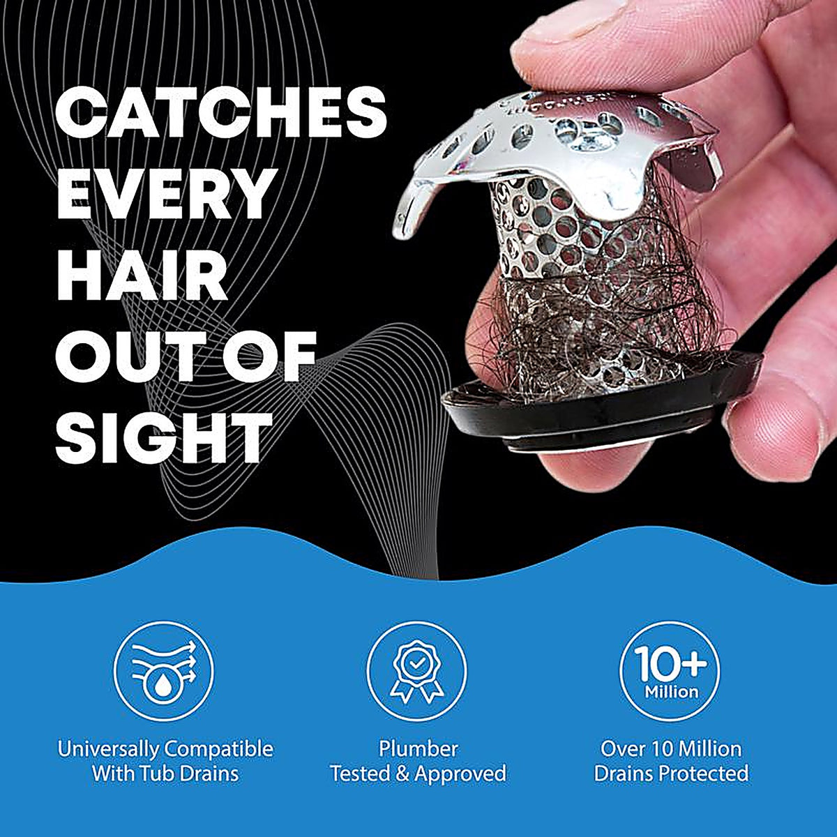 Tubshroom - TSULT455 - Ultra Edition 1.5 In. Chrome Stainless Steel Hair Catcher