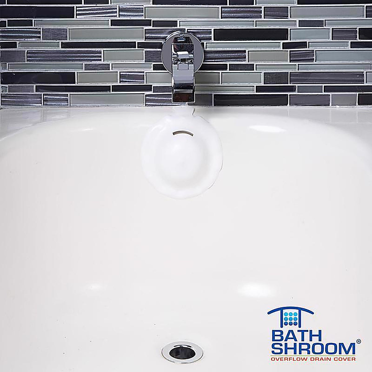 Tubshroom - BTHSH620 - Bathshroom Matte Plastic Overflow Drain Cover