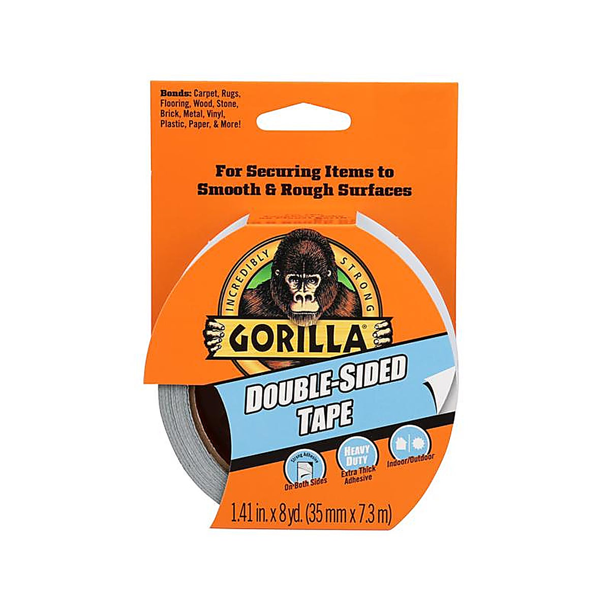 Gorilla - 100925 - 1.41 in. W X 8 yd L Gray Double-Sided Tape