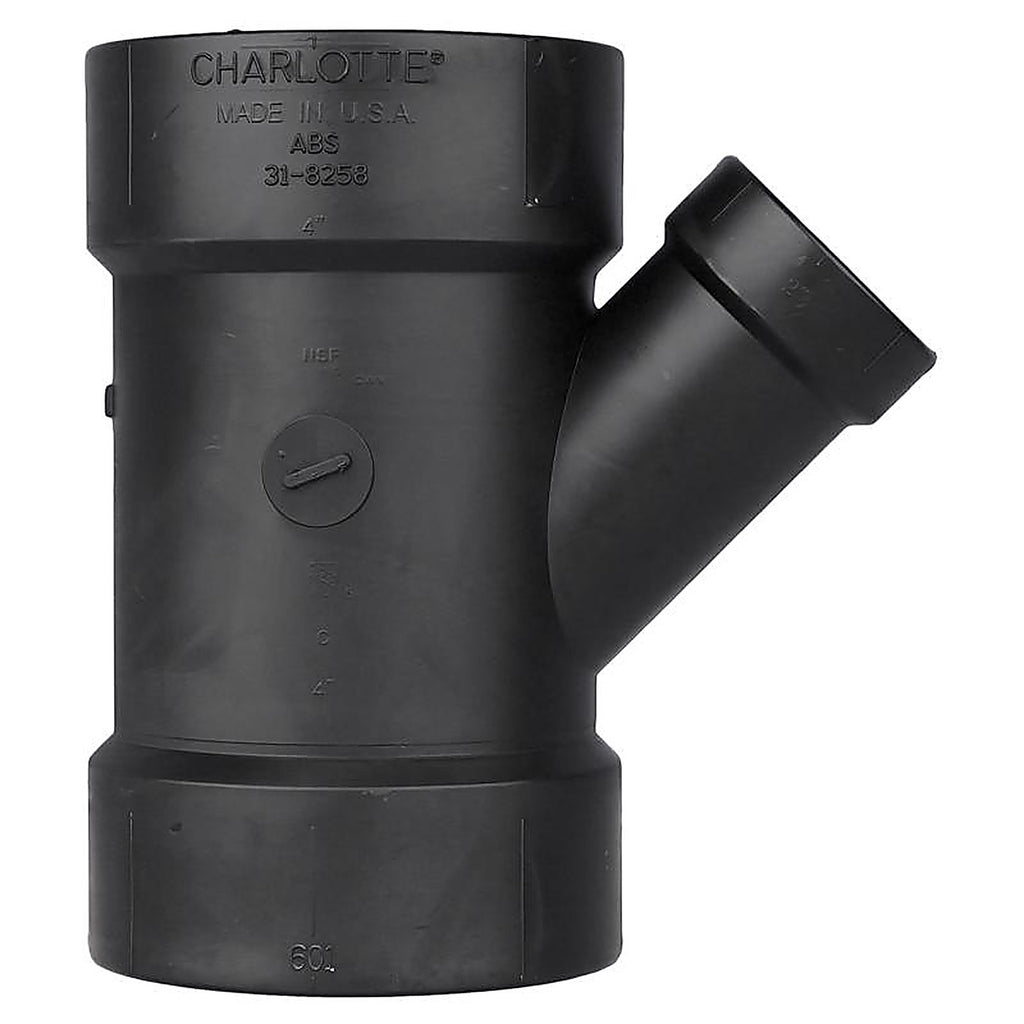 Charlotte Pipe ABS006011800 4 in. Hub x 4 in. Dia. Hub ABS Wye