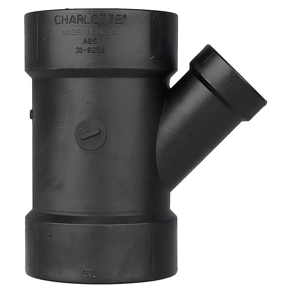 Charlotte Pipe ABS006011800 4 in. Hub x 4 in. Dia. Hub ABS Wye