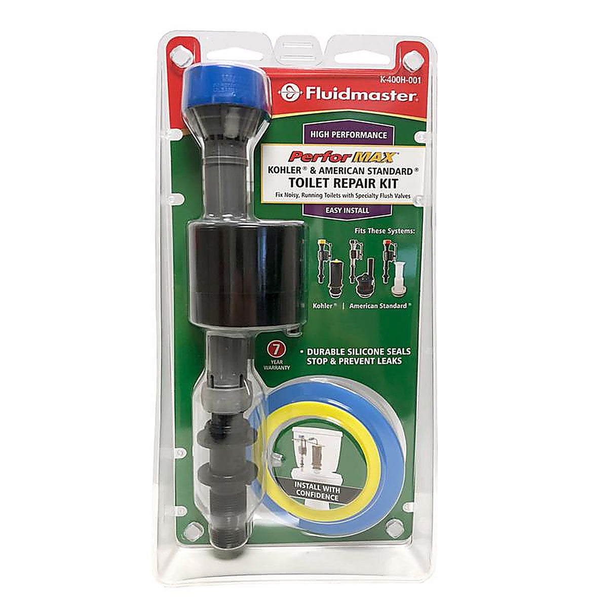 Fluidmaster - K-400H-001-P5 - Performax Valve Seal Kit Black Plastic