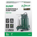 Zoeller - 1052-0005 - 1/3 HP 2880 GPH Cast Iron Vertical Float Switch AC Submersible Sump Pump 9 Ft