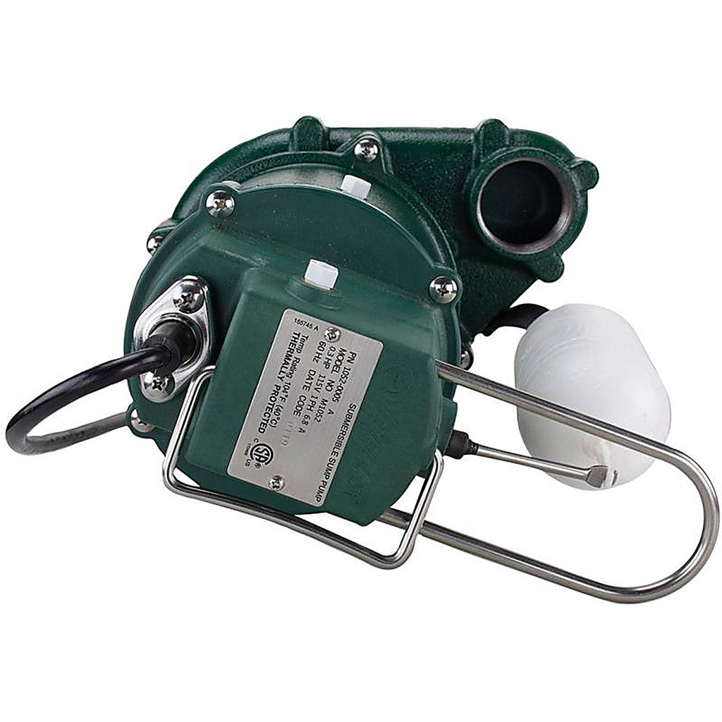Zoeller - 1052-0005 - 1/3 HP 2880 GPH Cast Iron Vertical Float Switch AC Submersible Sump Pump 9 Ft