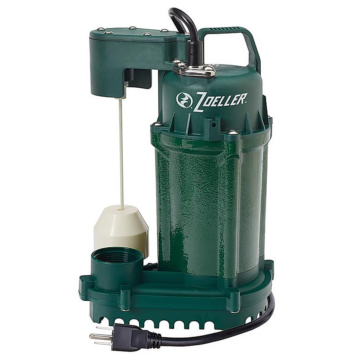 Zoeller - 1075-0001 - 1/2 HP 3600 GPH Cast Iron Vertical Float Switch AC Submersible Sump Pump 9 Ft