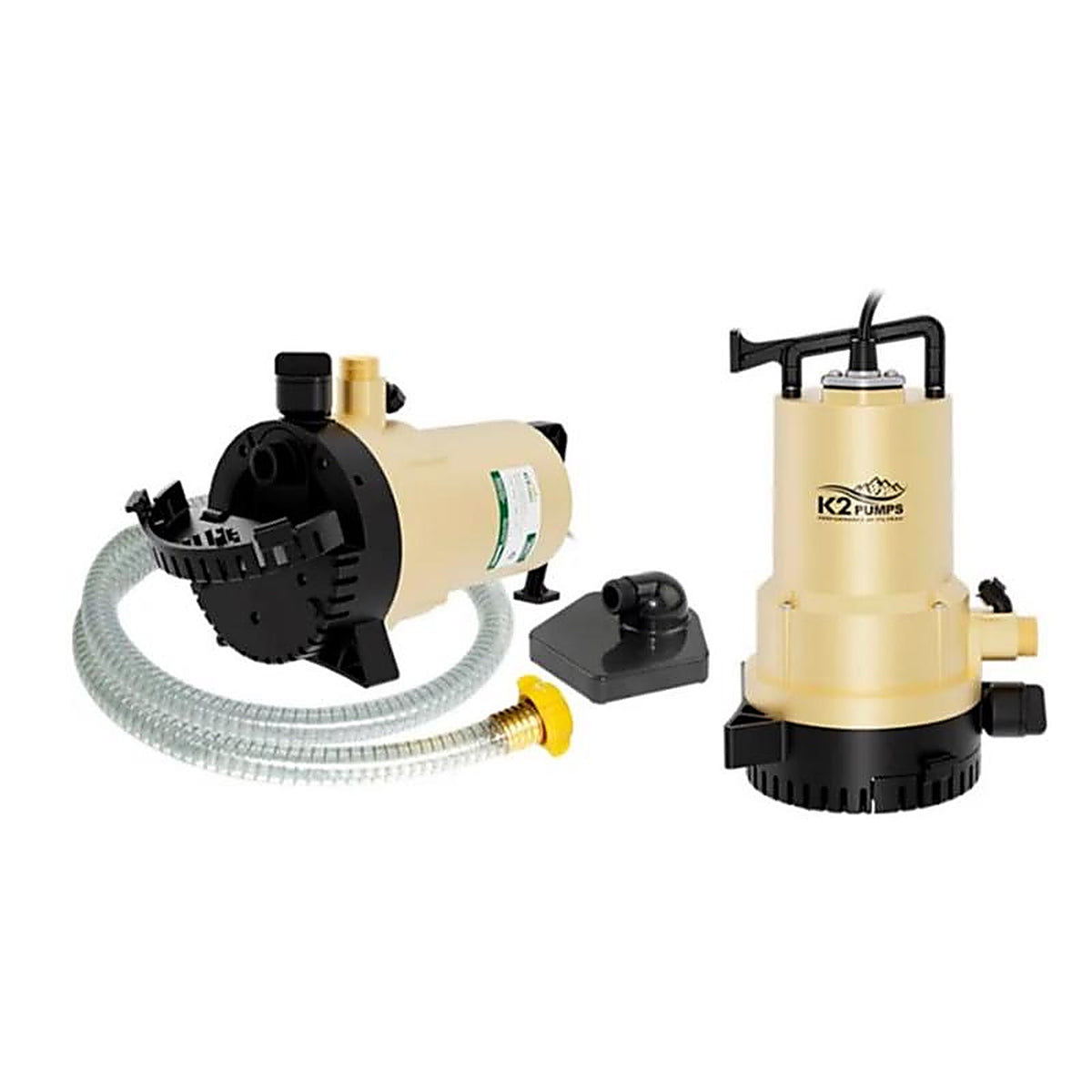 K2 Pumps - UTM02501K - 1/4 HP 1600 GPH Thermoplastic Switchless Switch Dual Suction AC Utility Pump