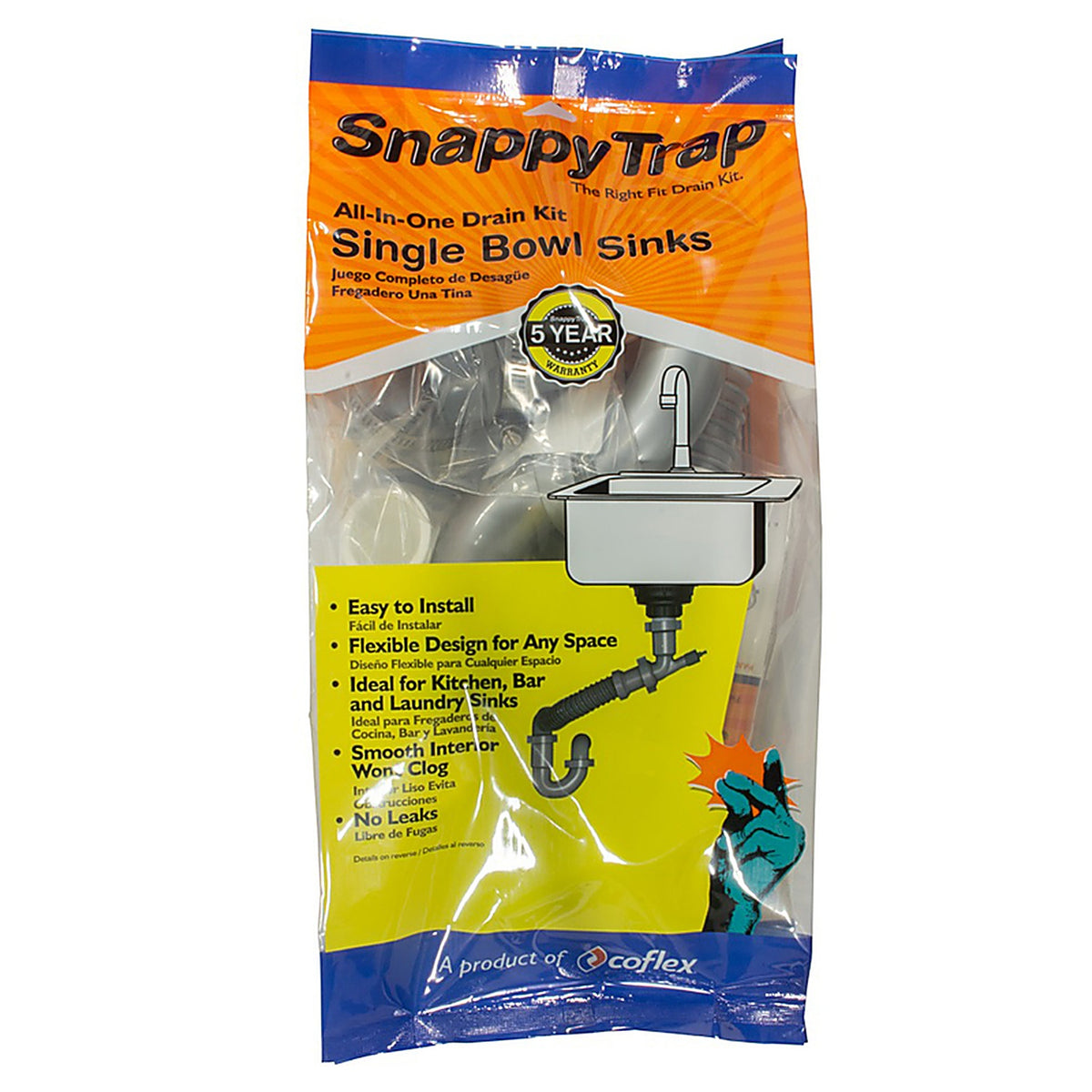 Snappy Trap - DK-100-AH - 1-1/2 In. D PVC Single Sink Drain Kit