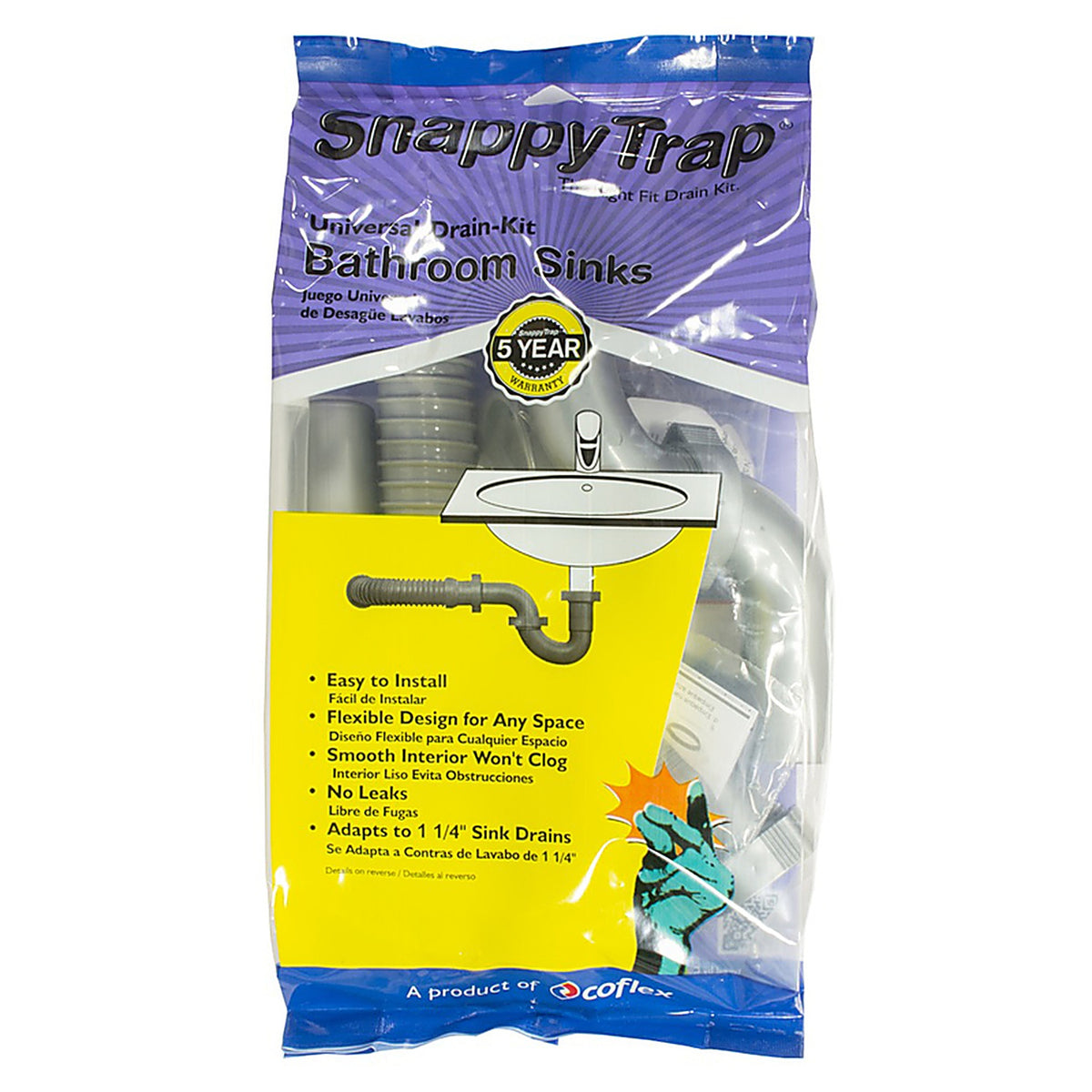 Snappy Trap - DK-105-AH - Universal 1-1/2 In. or 1-1/4 In. D PVC Single Sink Drain Kit