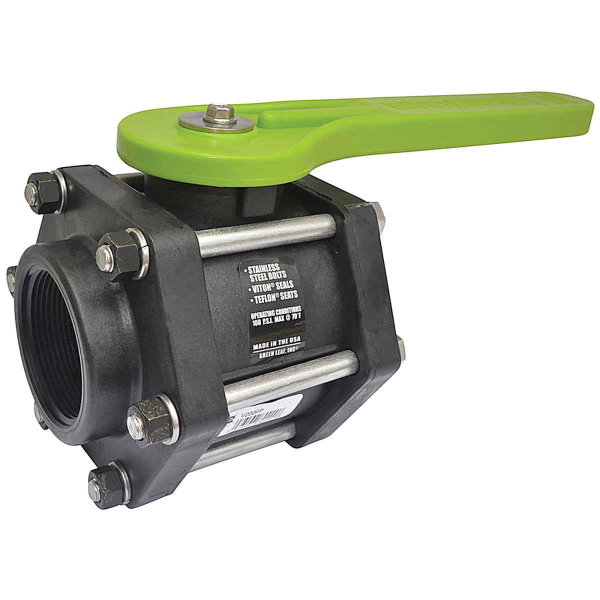 Green Leaf - V200FP - 2 In. Polypropylene Fnpt Ball Valve Full Port Lever