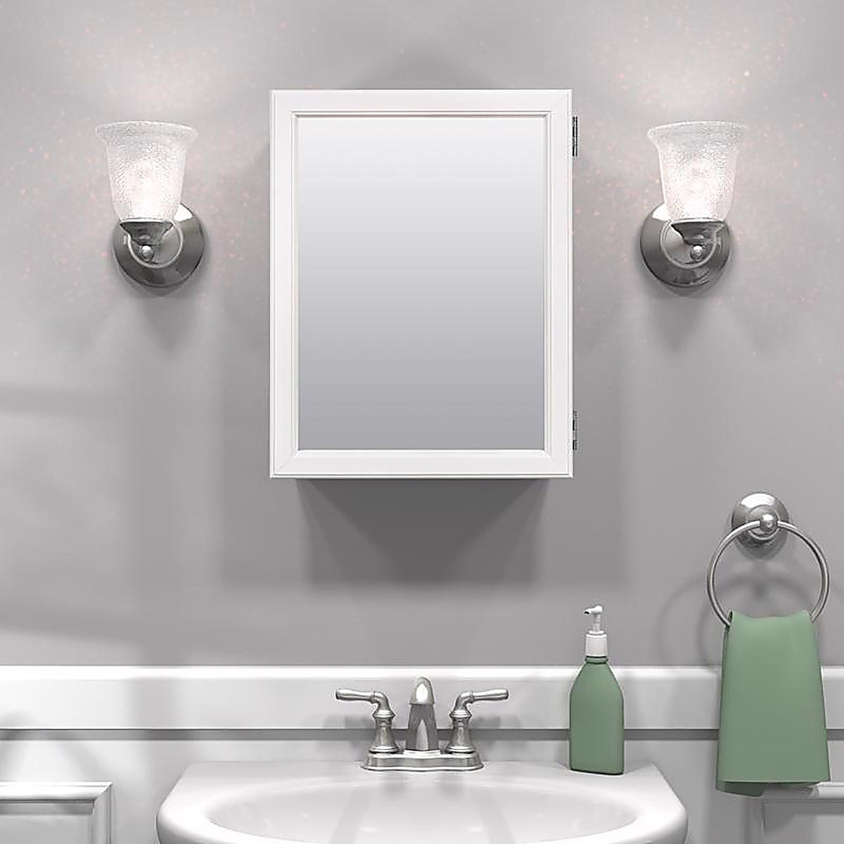 Zenith Products W16 19.25 in. H X 15.25 in. W X 4.25 in. D Rectangle Medicine Cabinet/Mirror
