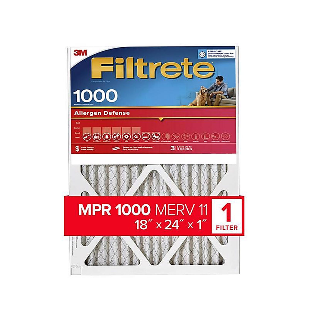 3M 9821-4 Filtrete 24 in. W X 18 in. H X 1 in. D Polyester 11 MERV Pleated Allergen Air Filter