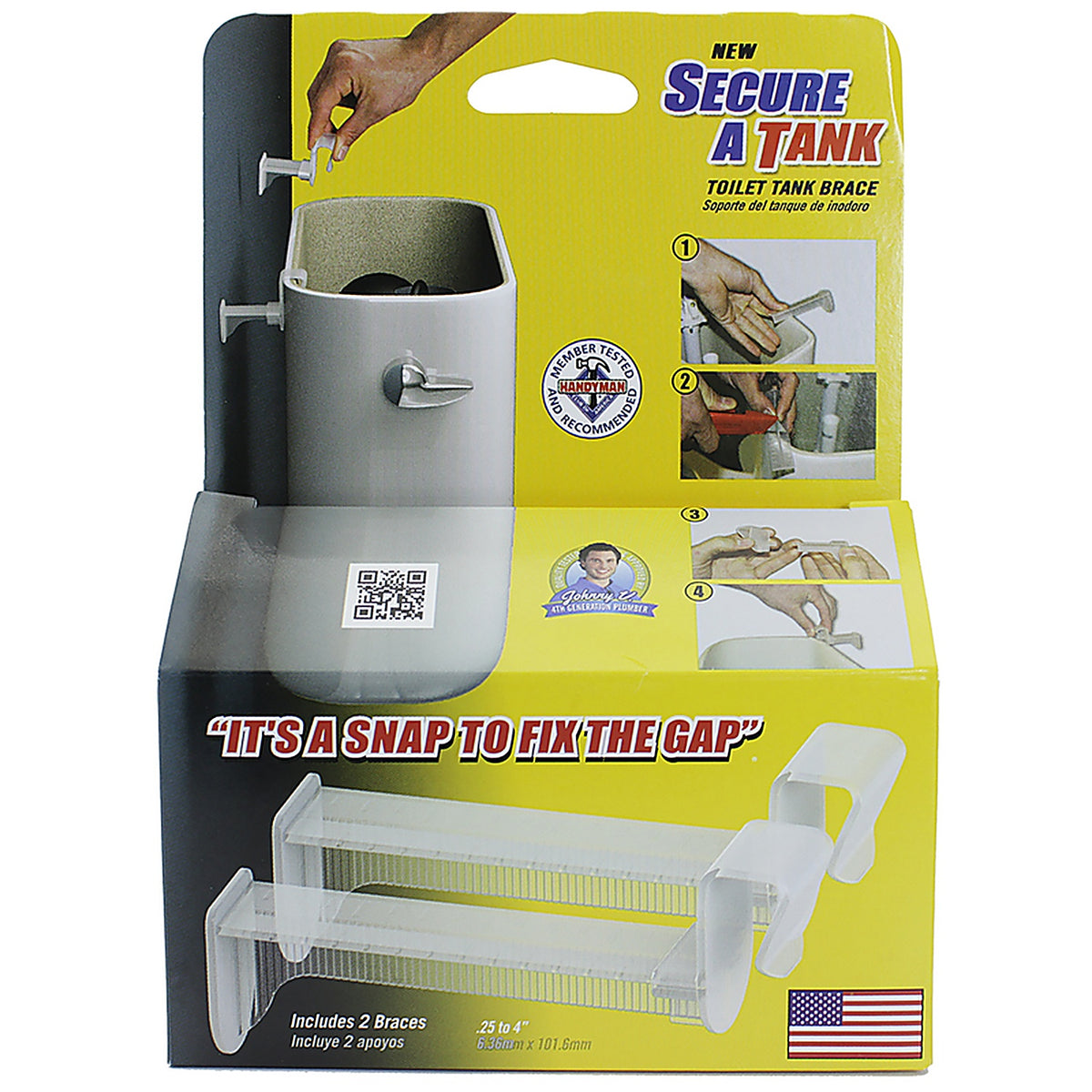 Secure A Tank - SAT-068 - Toilet Tank Brace White
