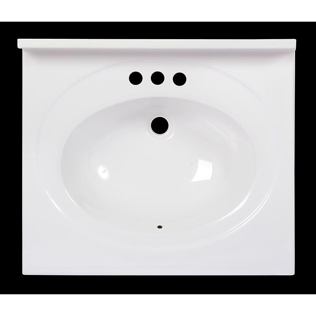 Arstar - A222510113C1-3 - Standard Cultured Marble Bathroom Sink 25 In. W X 22 In. D White