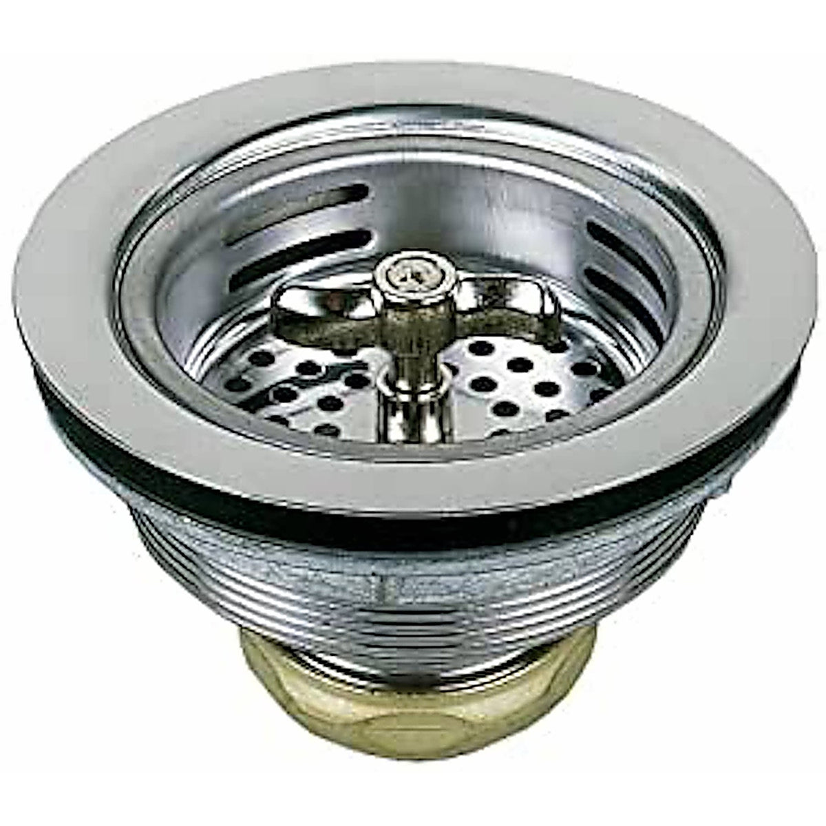 Plumbcraft - 7636400N - 3-1/2 In. D Chrome Silver Stainless Steel Spin Lock Basket Sink Strainer