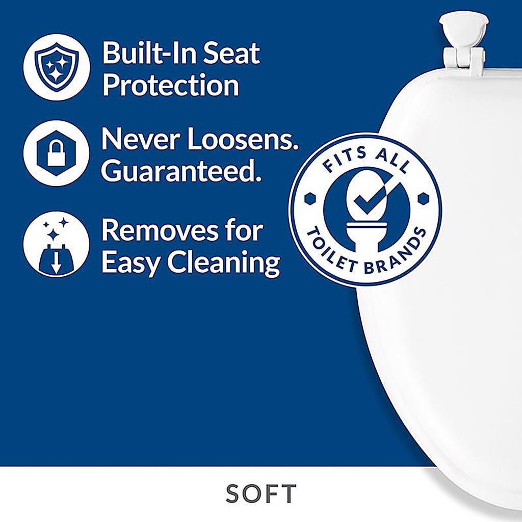 Bemis 115EC000 Elongated White Soft Toilet Seat