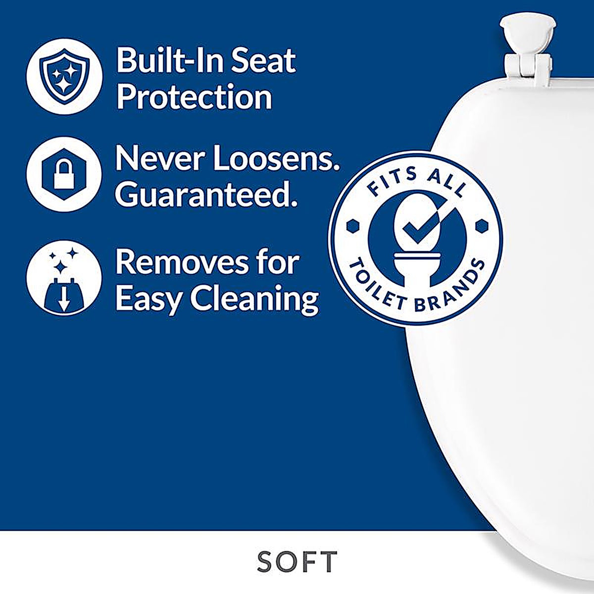Bemis 115EC000 Elongated White Soft Toilet Seat
