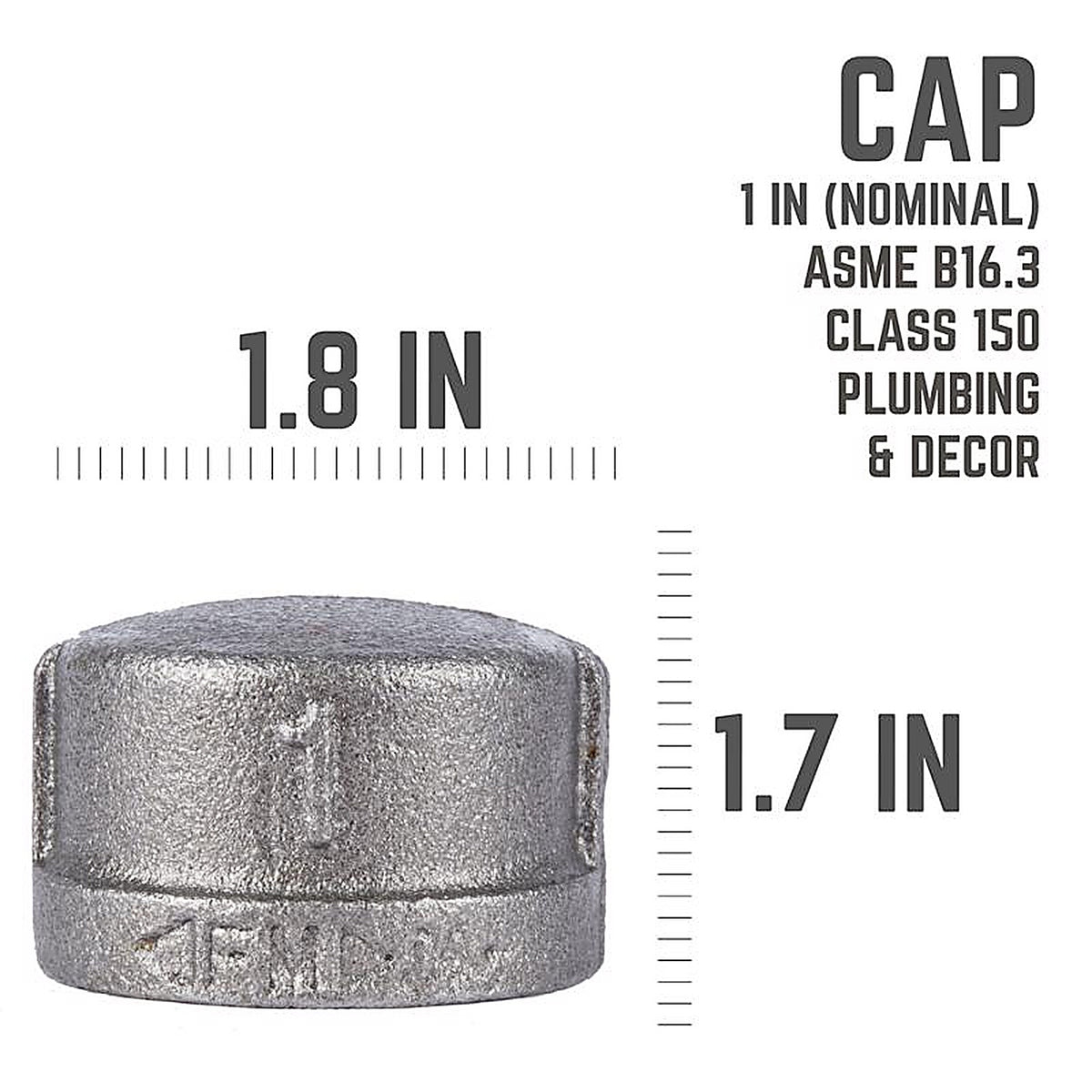 STZ Industries 310UCA-1 1 in. FIP each Black Malleable Iron Cap