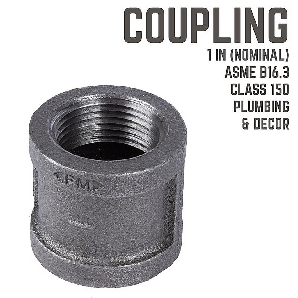 STZ Industries 310UPCO-1 1 in. FIP each X 1 in. D FIP Black Malleable Iron Coupling