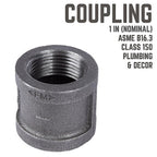 STZ Industries 310UPCO-1 1 in. FIP each X 1 in. D FIP Black Malleable Iron Coupling