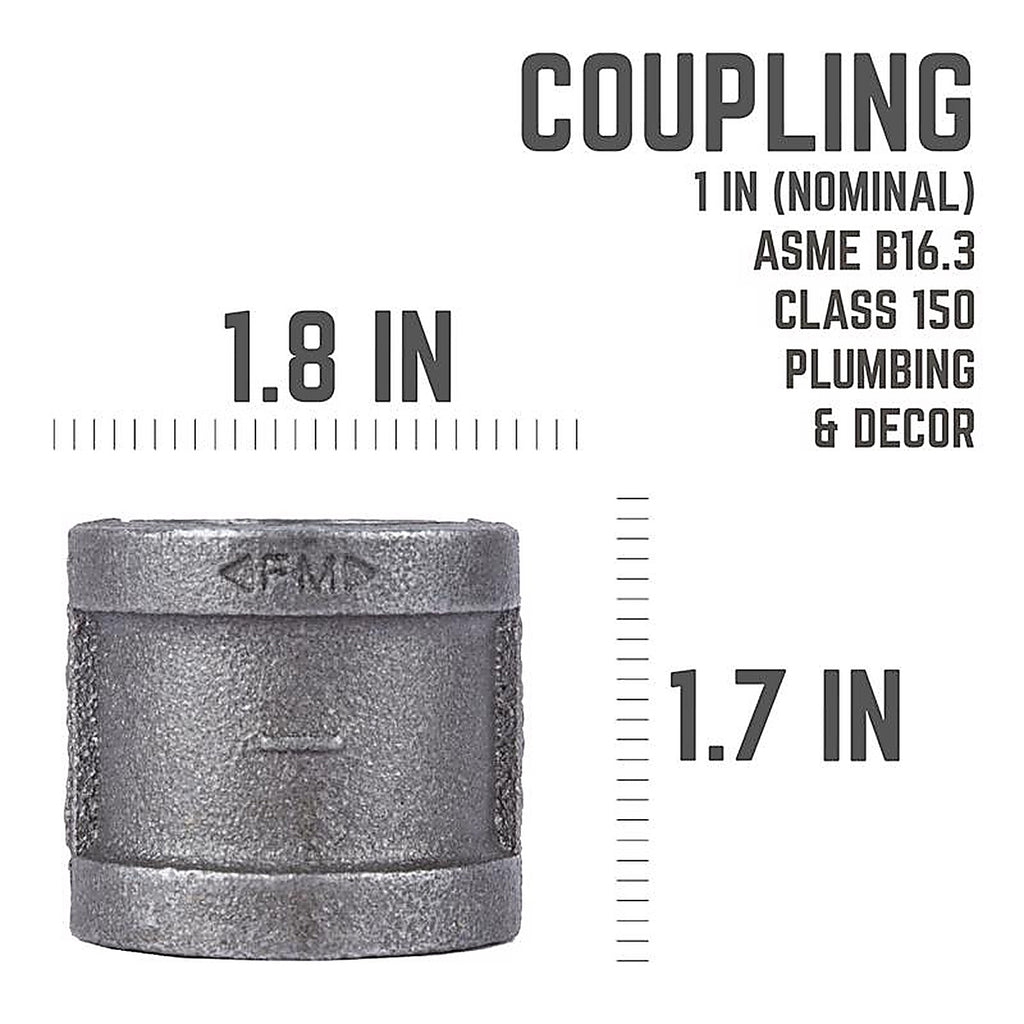 STZ Industries 310UPCO-1 1 in. FIP each X 1 in. D FIP Black Malleable Iron Coupling
