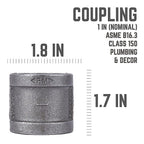 STZ Industries 310UPCO-1 1 in. FIP each X 1 in. D FIP Black Malleable Iron Coupling