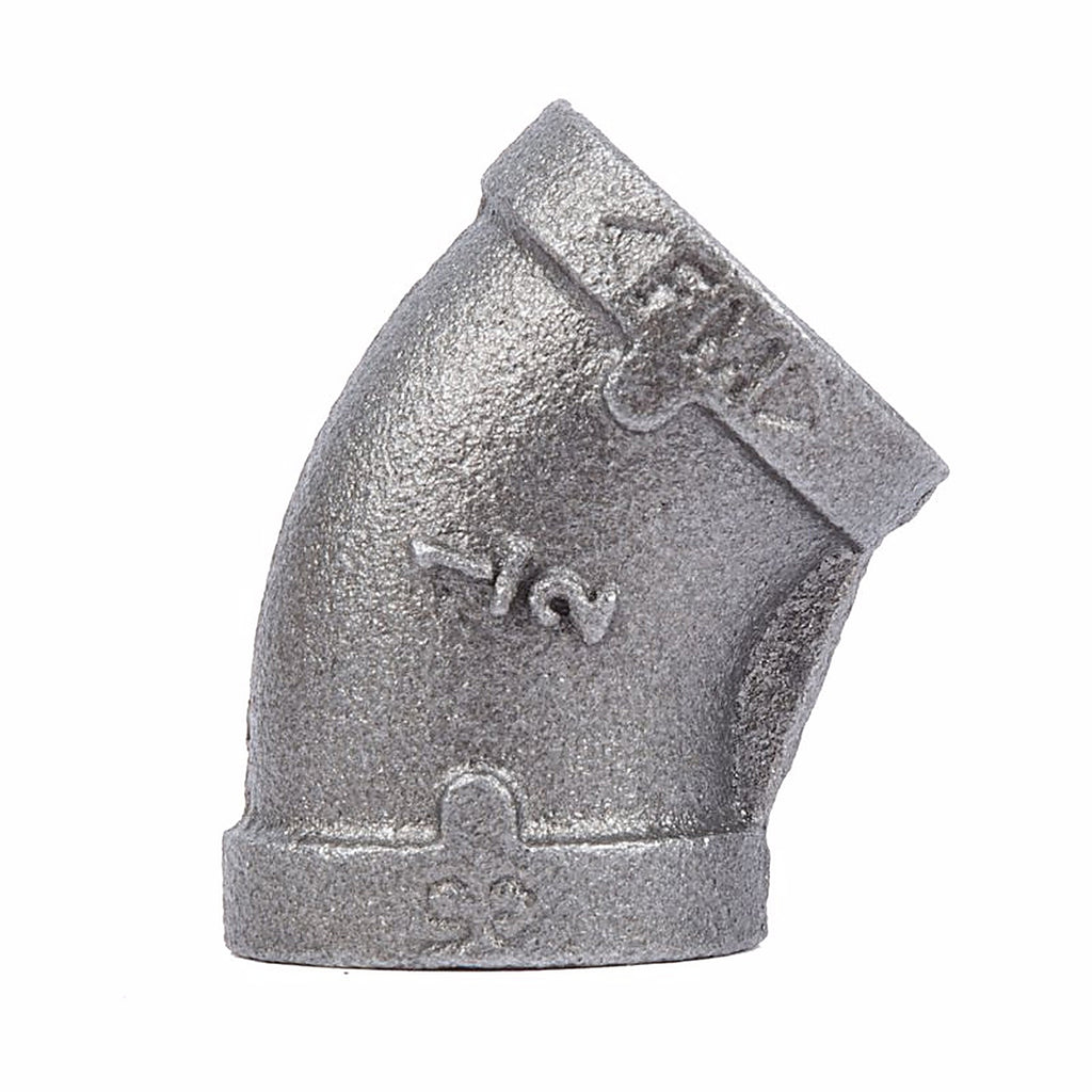 STZ Industries 310E45-12 1/2 in. FIP each X 1/2 in. D FIP Black Malleable Iron 45 Degree Elbow