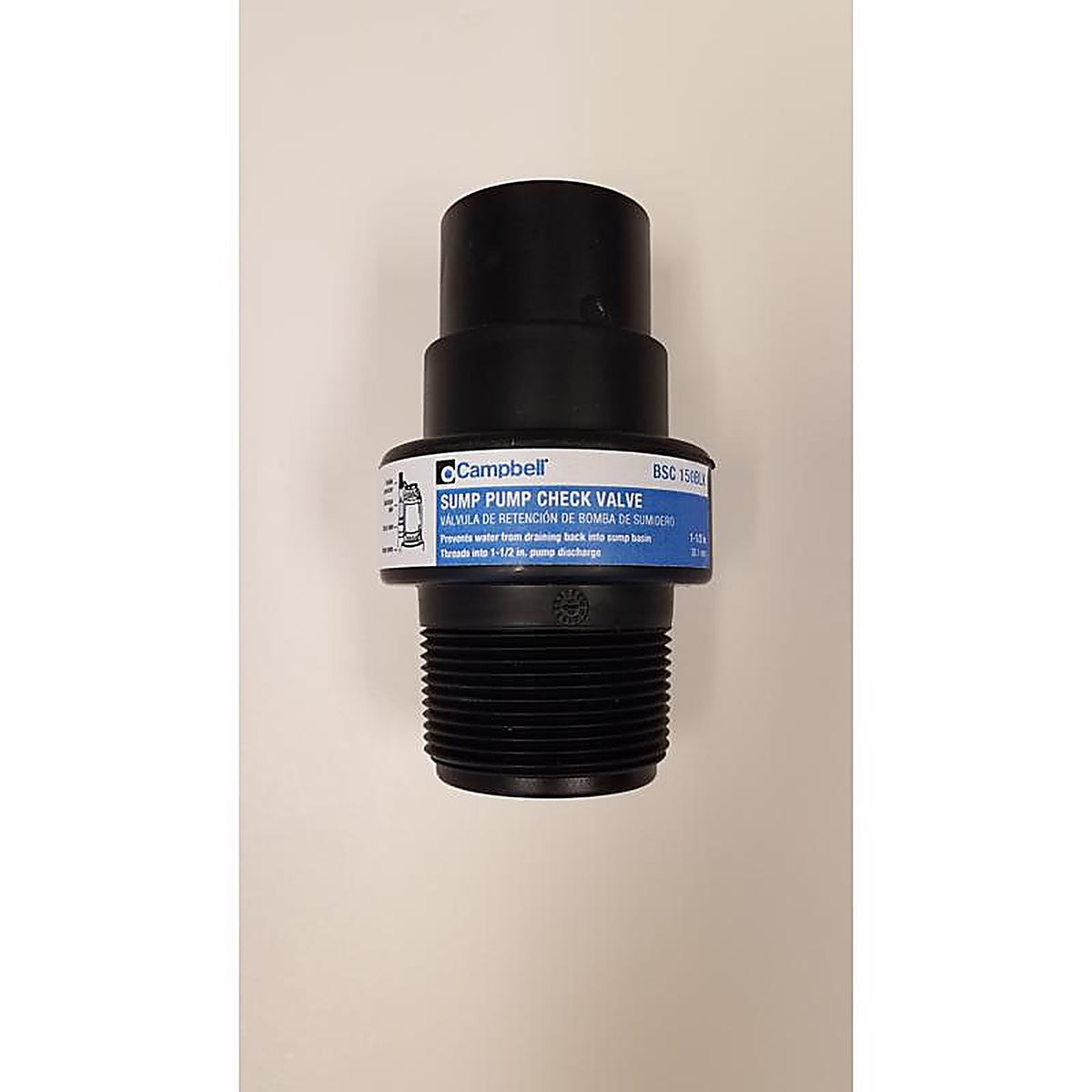 Campbell - BSC 150BLK - 1-1/2 In. D X 1-1/2 In. D Plastic Swing Check Valve