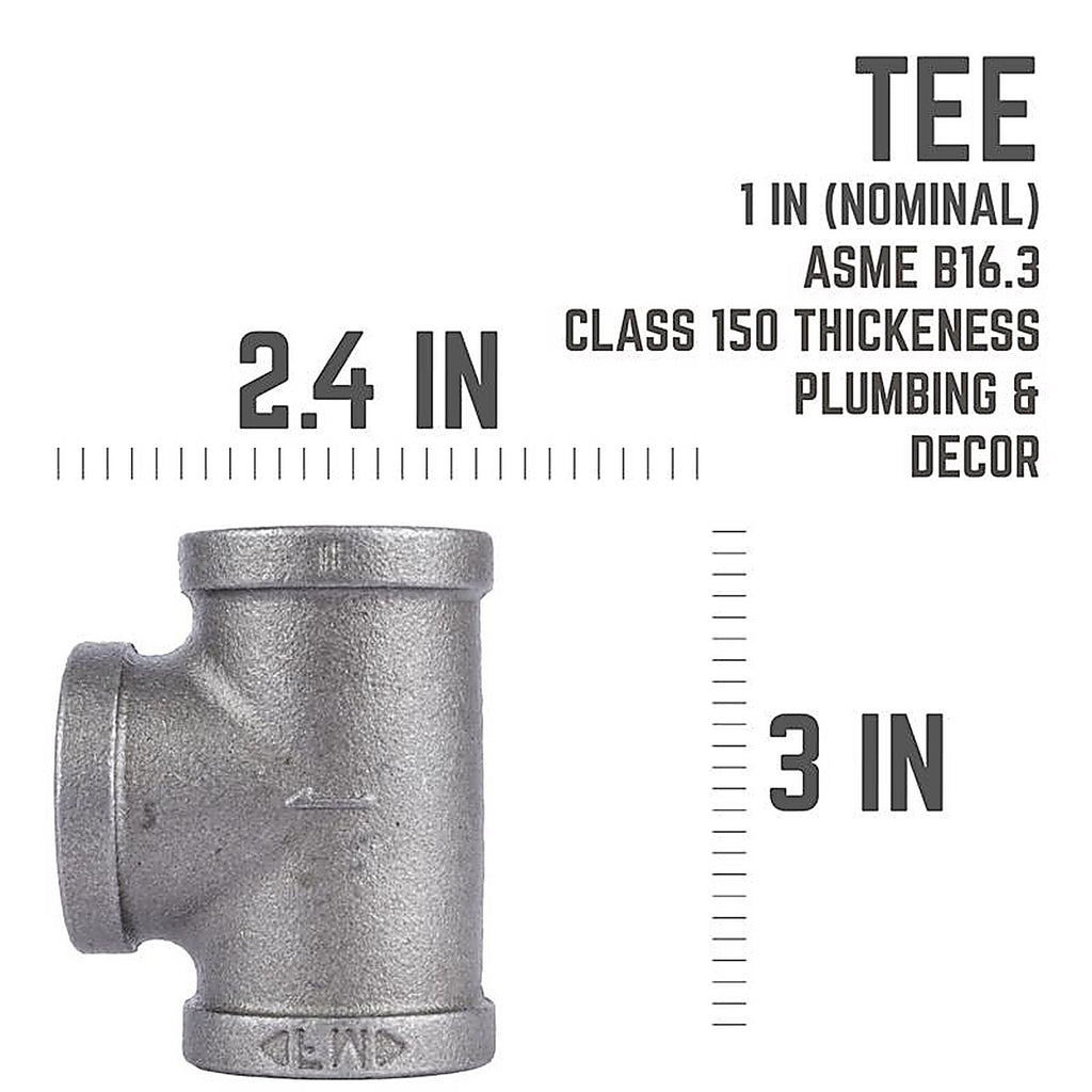 STZ Industries 310UPT-1 1 in. FIP each X 1 in. D FIP Black Malleable Iron Tee